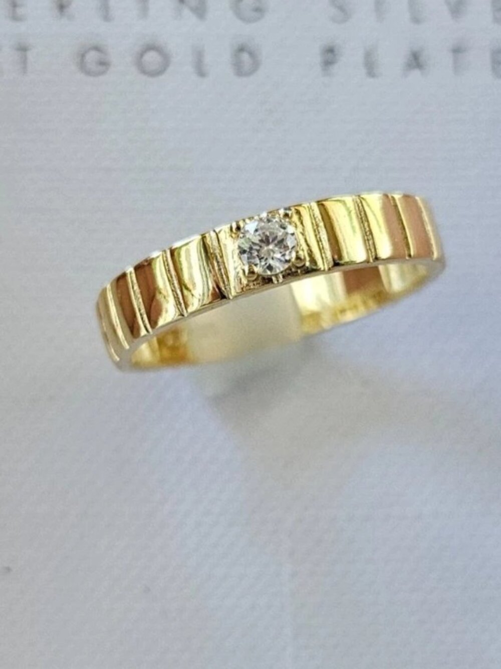 Argento Vivo Ring 18KT Gold Plated Over Sterling Silver Fine Jewelry Size 7 New